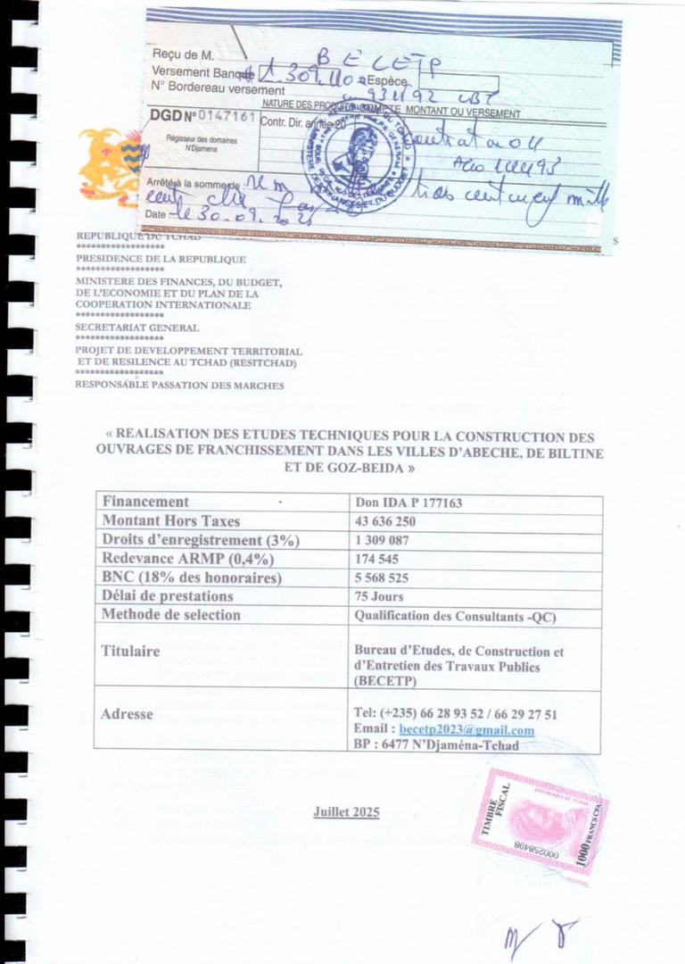Contrat ouvrages de franchissement